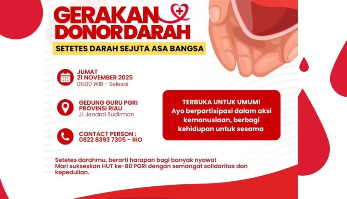 -- Rabu, 05 November 2025💉 Setetes darah, sejuta asa bangsa!Dalam rangka memperingati HUT ke-8